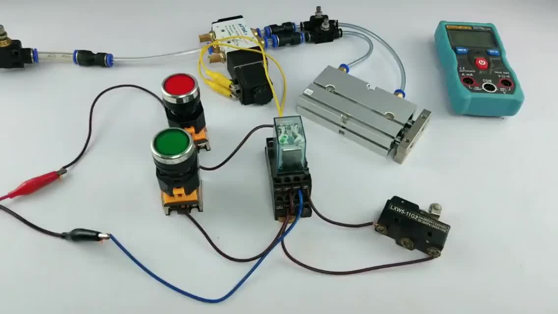 一個繼電器制作氣缸自動返回線路，自動化入門基礎# 硬聲創作季