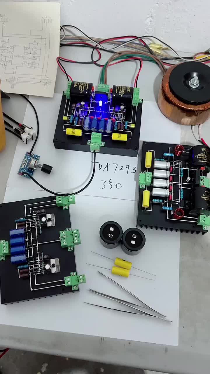 #硬声创作季 纯手工打造7293搭棚功放，正在制作测试中，喜欢玩搭棚功放的小伙伴双击关注