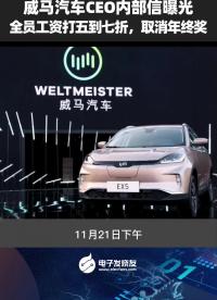 威馬汽車CEO內部信曝光，全員工資打五到七折，取消年終獎
