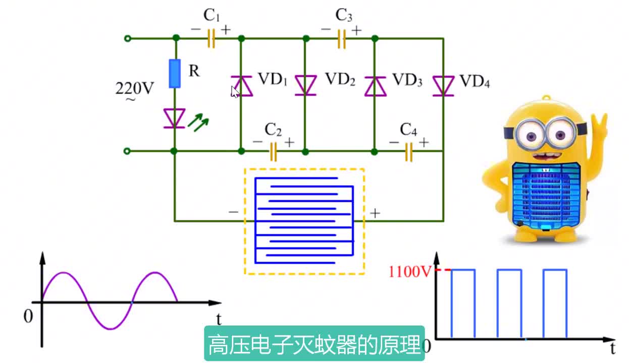 高压灭蚊器工作原理，懂得整流电路就能搞懂升压的过程#硬声创作季 