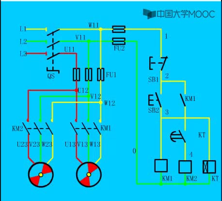 #硬声创作季  #电气控制技术 拓展-（时间控制原则）顺序启动、同时停止电路