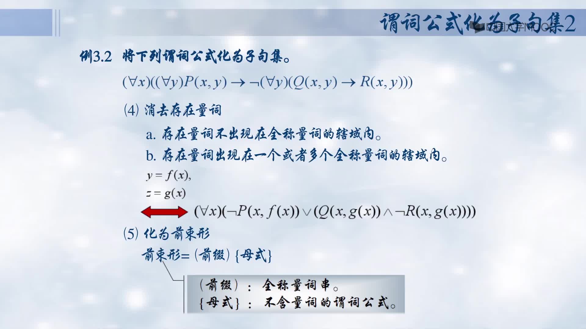 謂詞公式化為子句集2(2)#人工智能 