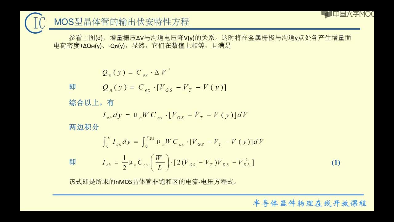 3、MOS管的輸出伏安方程(2)#硬聲創作季 