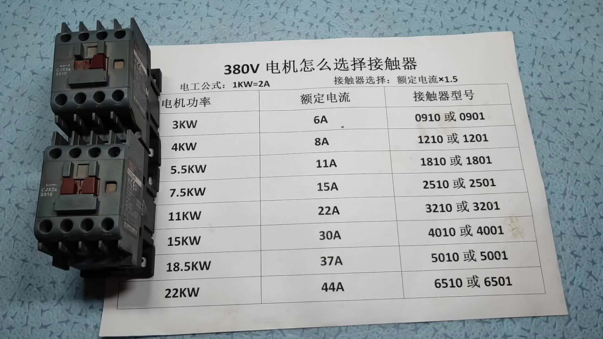 多大電機(jī)配多大接觸器，不用問(wèn)師傅，給你一張一覽表，一看便知#電路原理 