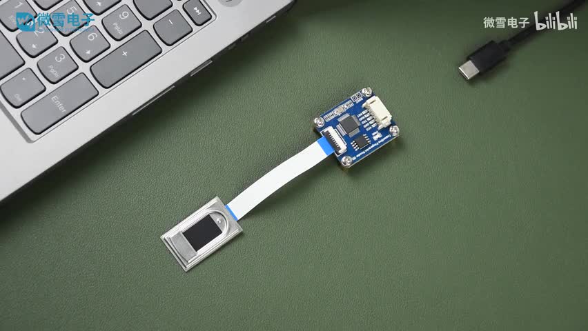 #硬声创作季   微雪 指纹识别模块 半导体传感器 高精度 电容识别 UART USB通信 