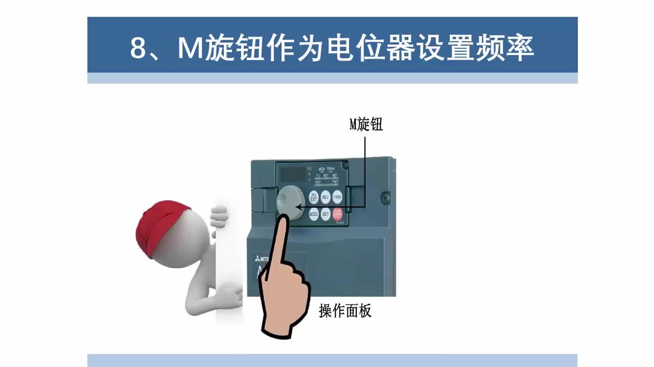 #硬聲創作季  #電機調速控制技術  15 3.變頻器M旋鈕作為電位器設置頻率訓練