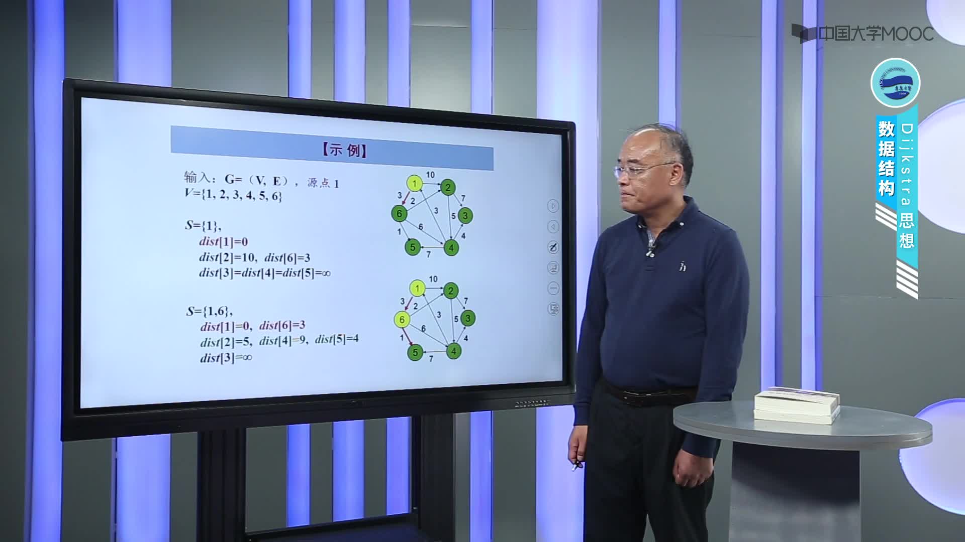数据结构：第7章图第10讲-图的单源最短路径-Dijkstra思想(2)#结构数据 