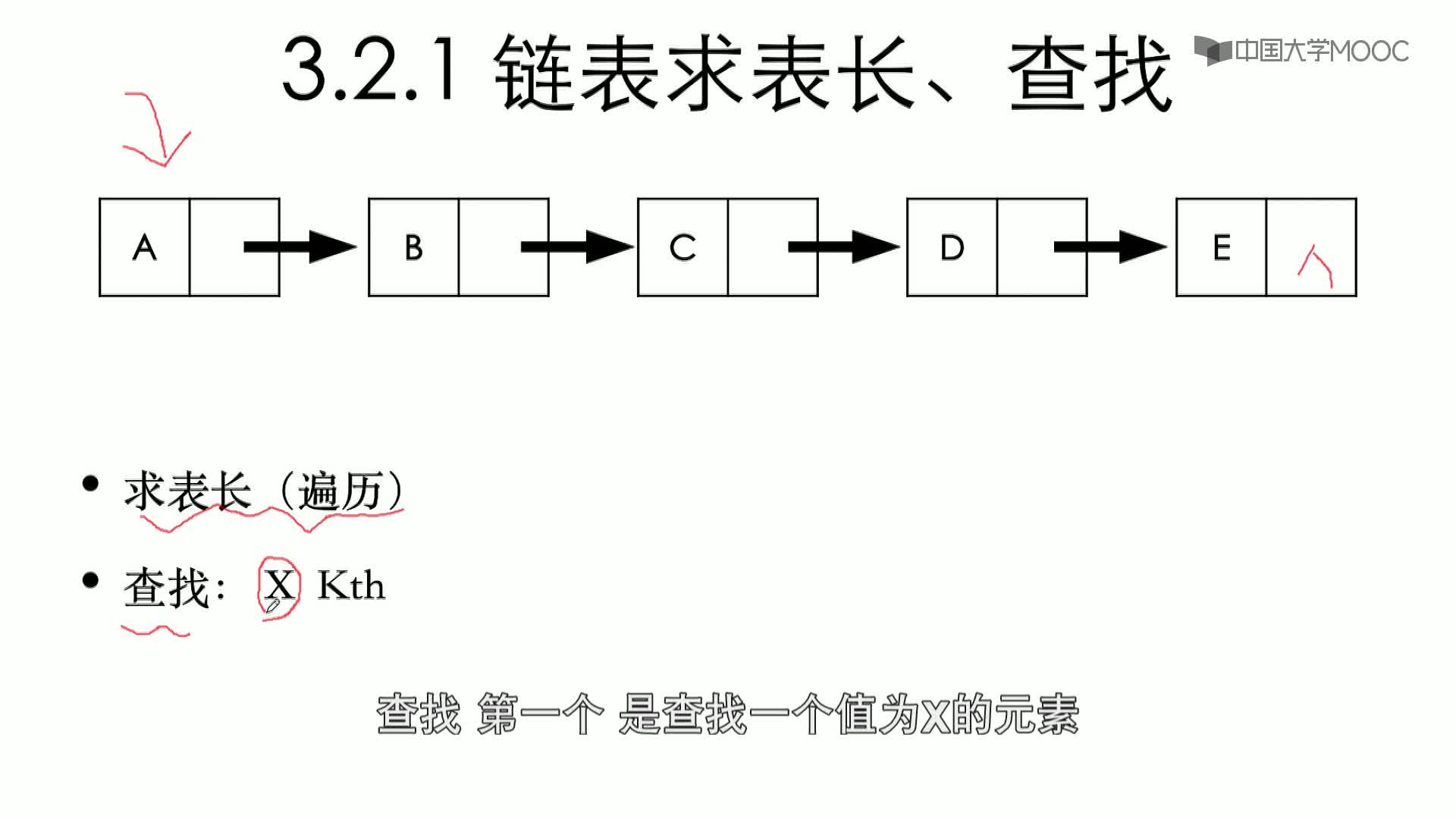 数据结构与算法：3.2.1 链表求表长、查找(2)#结构数据 