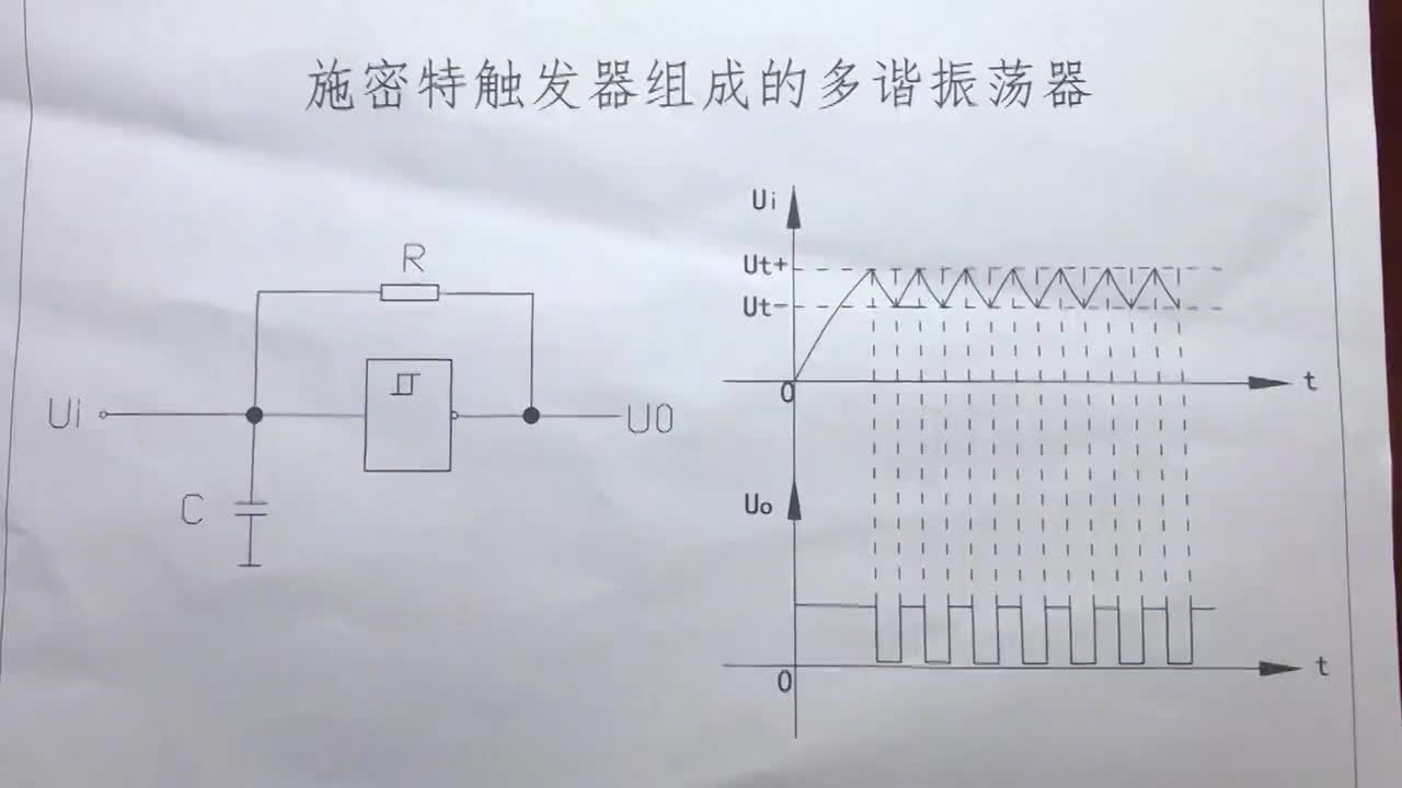 施密特触发器和电阻电容组成矩形波发生器