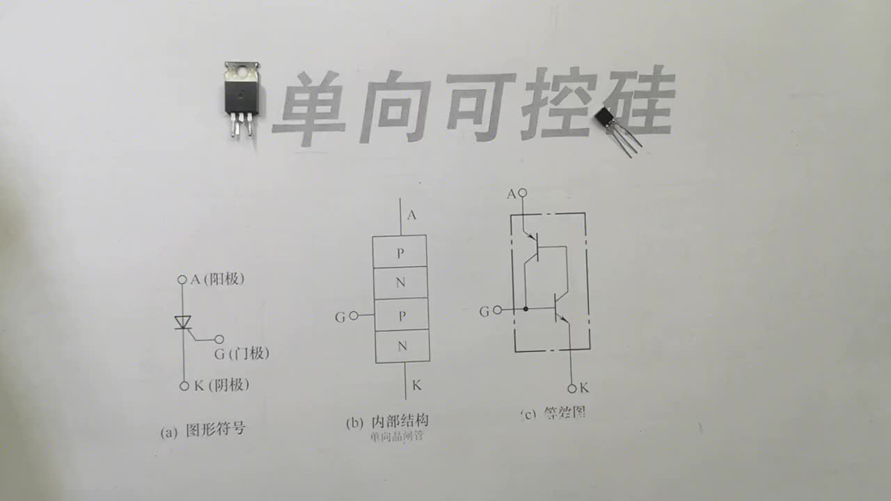 用两个三极管组成了一个新的器件，单向可控硅，，来看看工作原理