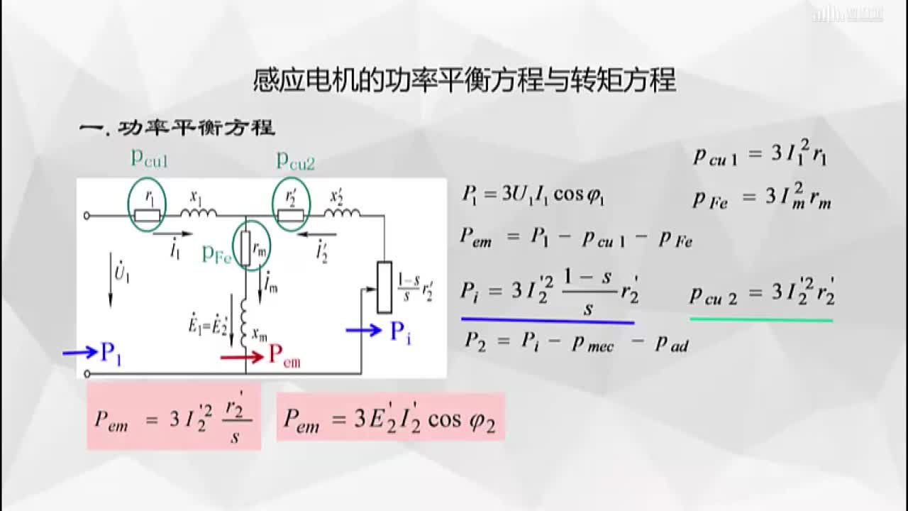 [3.12]--感应电机的功率平衡方程与转矩方程(2)#硬声创作季 