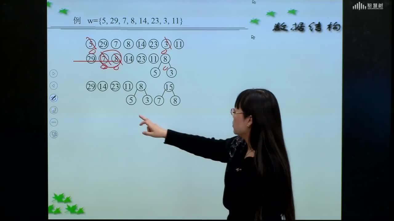 數據結構與算法：[5.5.4]--哈夫曼樹的構造舉例2(2)#硬聲創作季 