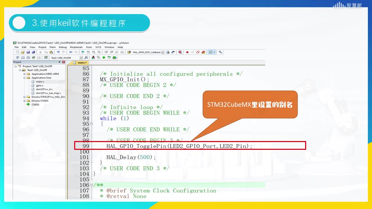 基于ARM應用開發：[2.3.2]--技能訓練1B-點亮LED燈(2)#硬聲創作季 