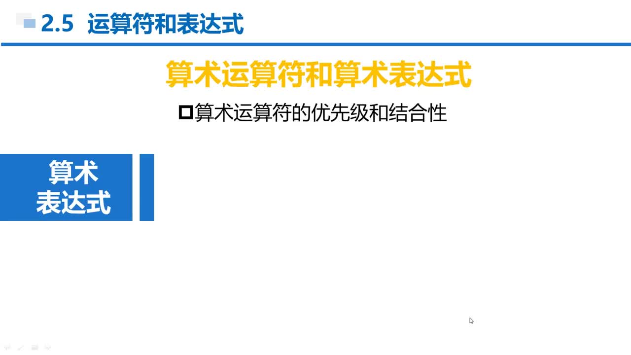 C语言 第2章 顺序结构 2-5-5  算术运算符的优先级和结合性