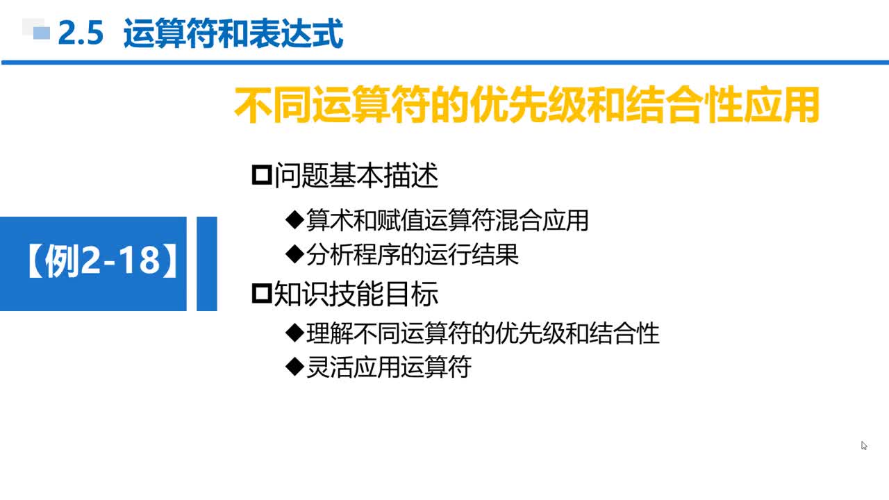 C语言 第2章 顺序结构 2-5-10  例2-18 多种运算符的综合运算应用