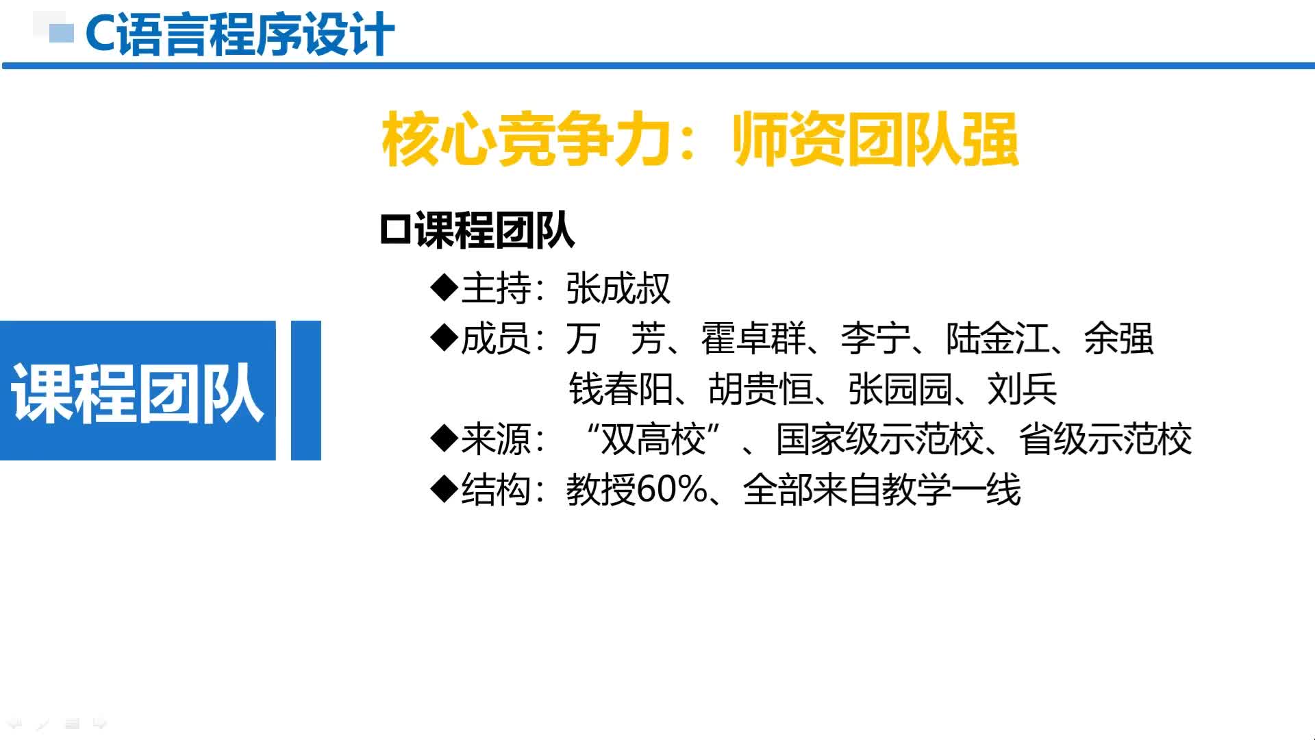 C语言 第00章 0-4 课程团队和成果