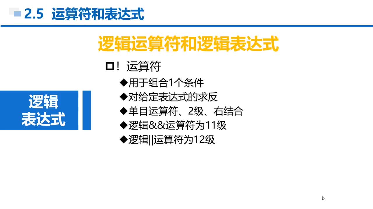 C语言 第2章 顺序结构 2-5-18  逻辑非运算符