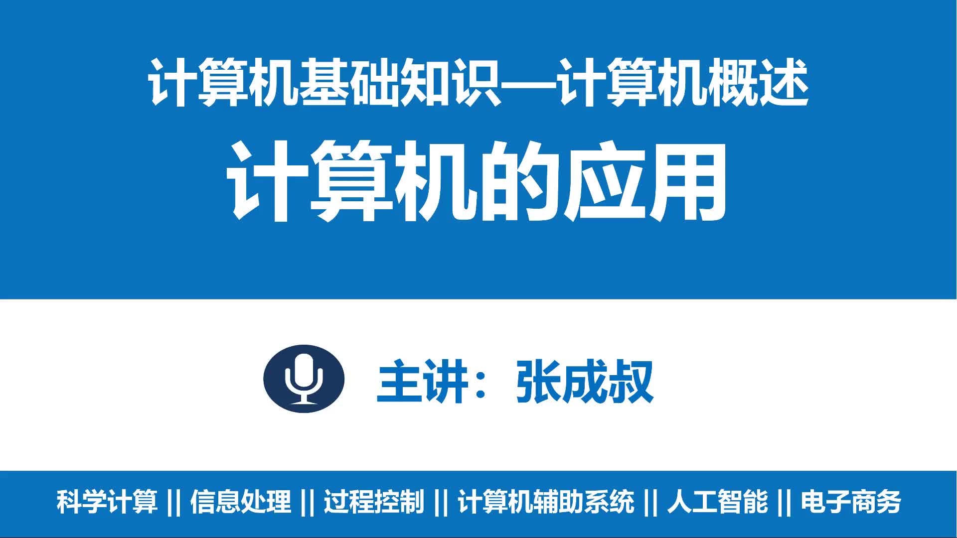 计算机基础知识 第1章 计算机概述 1-4 计算机的应用