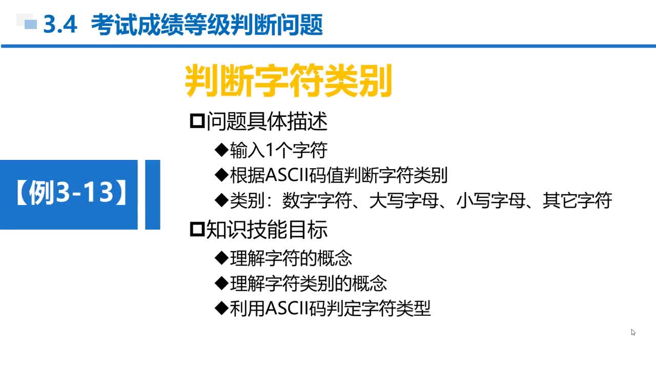 C语言 第3章 分支结构 3-4-4 例3-13 判断字符的类别