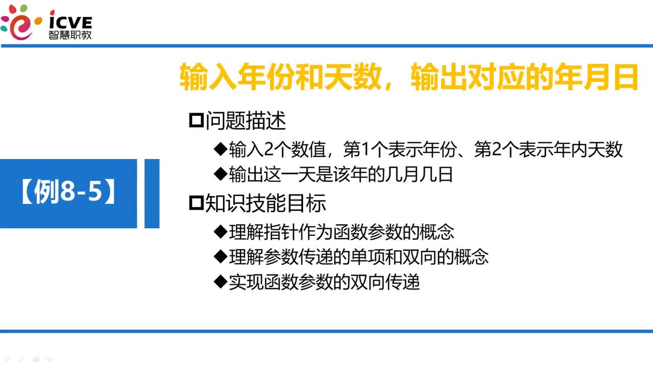 C语言 第8章 指针 8-2-3 例8-5 输入年份和天数输出对应年月日