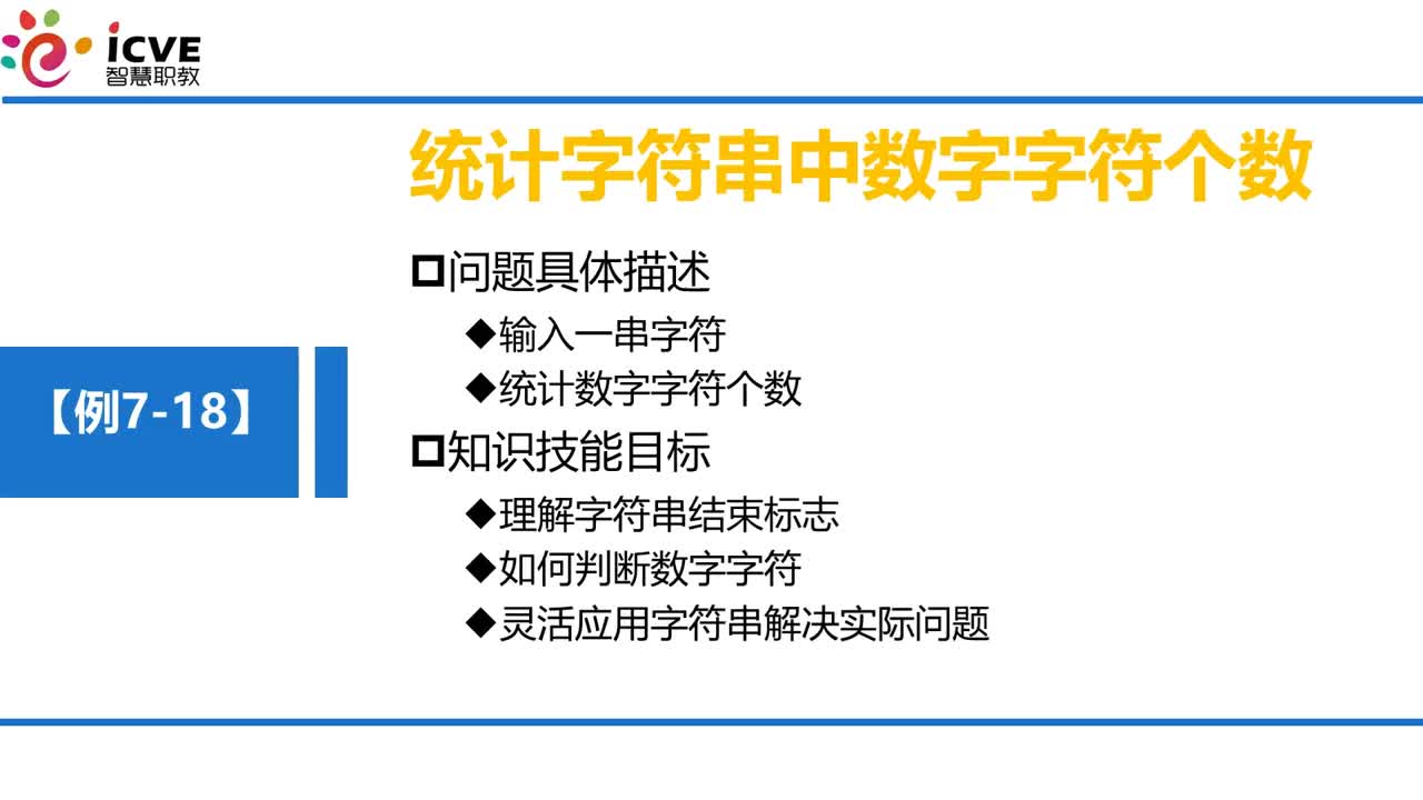 C語言 第7章 數(shù)組 7-3-11 例7-18 統(tǒng)計(jì)字符串中數(shù)字字符的個(gè)數(shù)