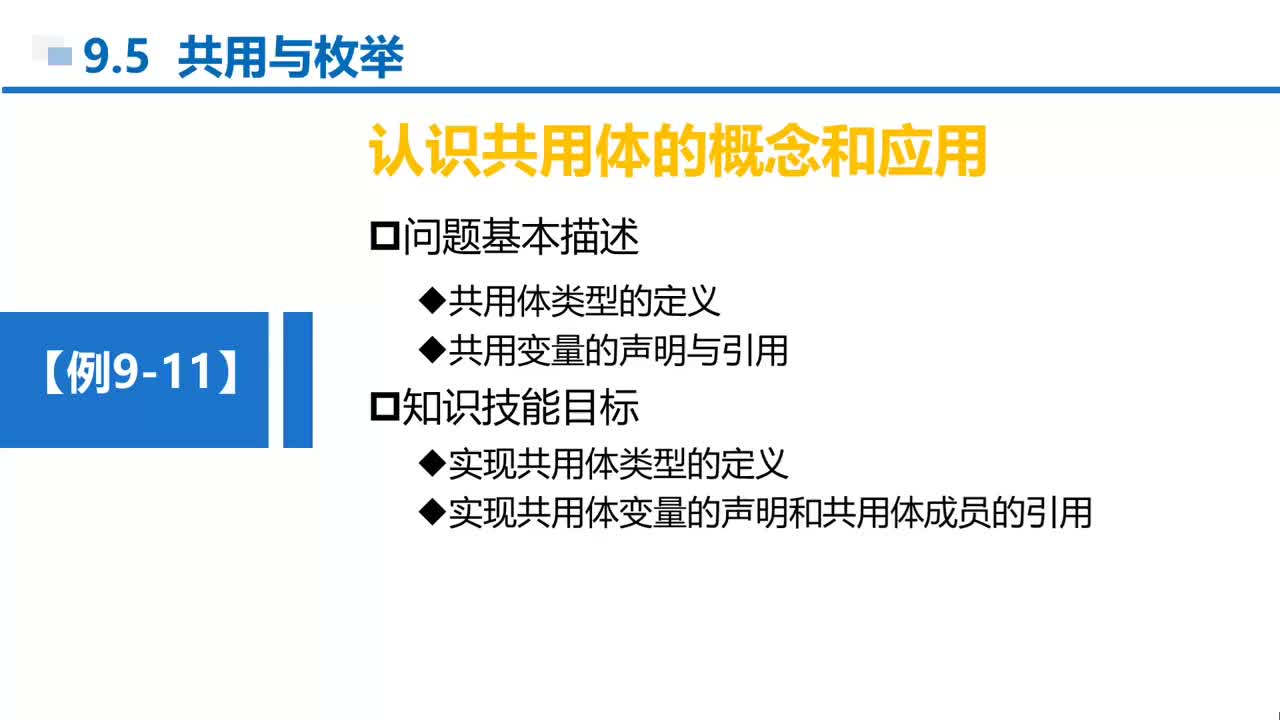 C语言 第9章 结构和共用 9-5-2 例9-11 分析共用体类型