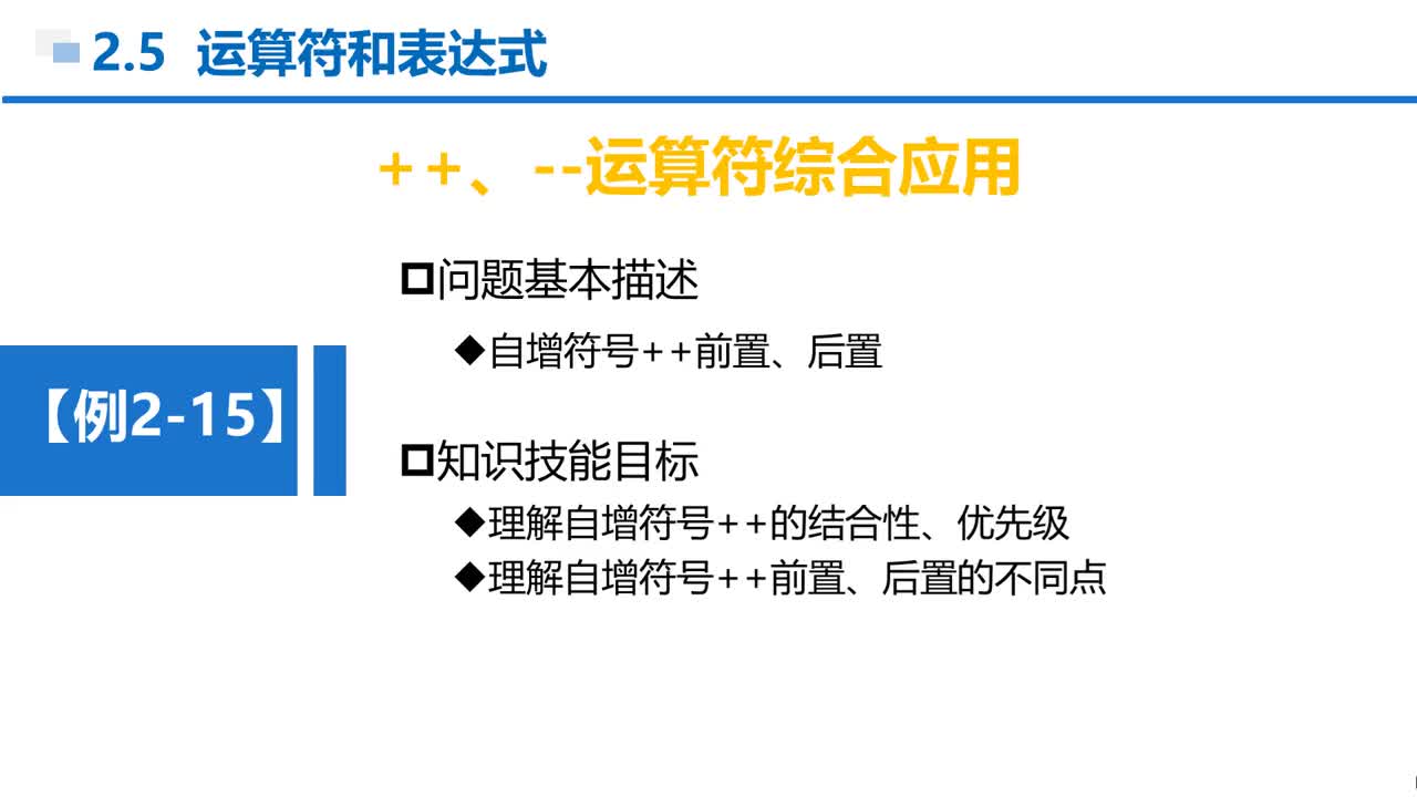 C语言 第2章 顺序结构 2-5-4  例2-15  自增自减运算符应用