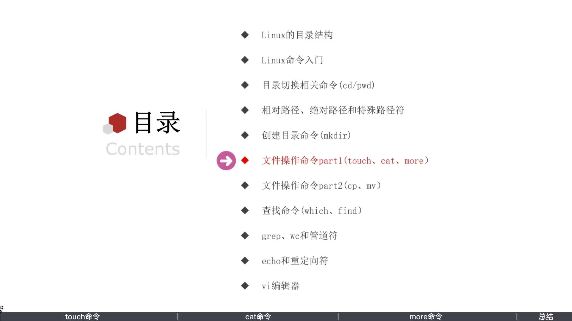Linux零基础快速入门到精通-第二章-08-touch-cat-more-命令