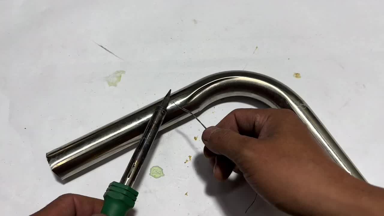 才知道，不用助焊劑，也能把銅線焊在不銹鋼上！方法簡(jiǎn)單易學(xué)#硬聲創(chuàng)作季 