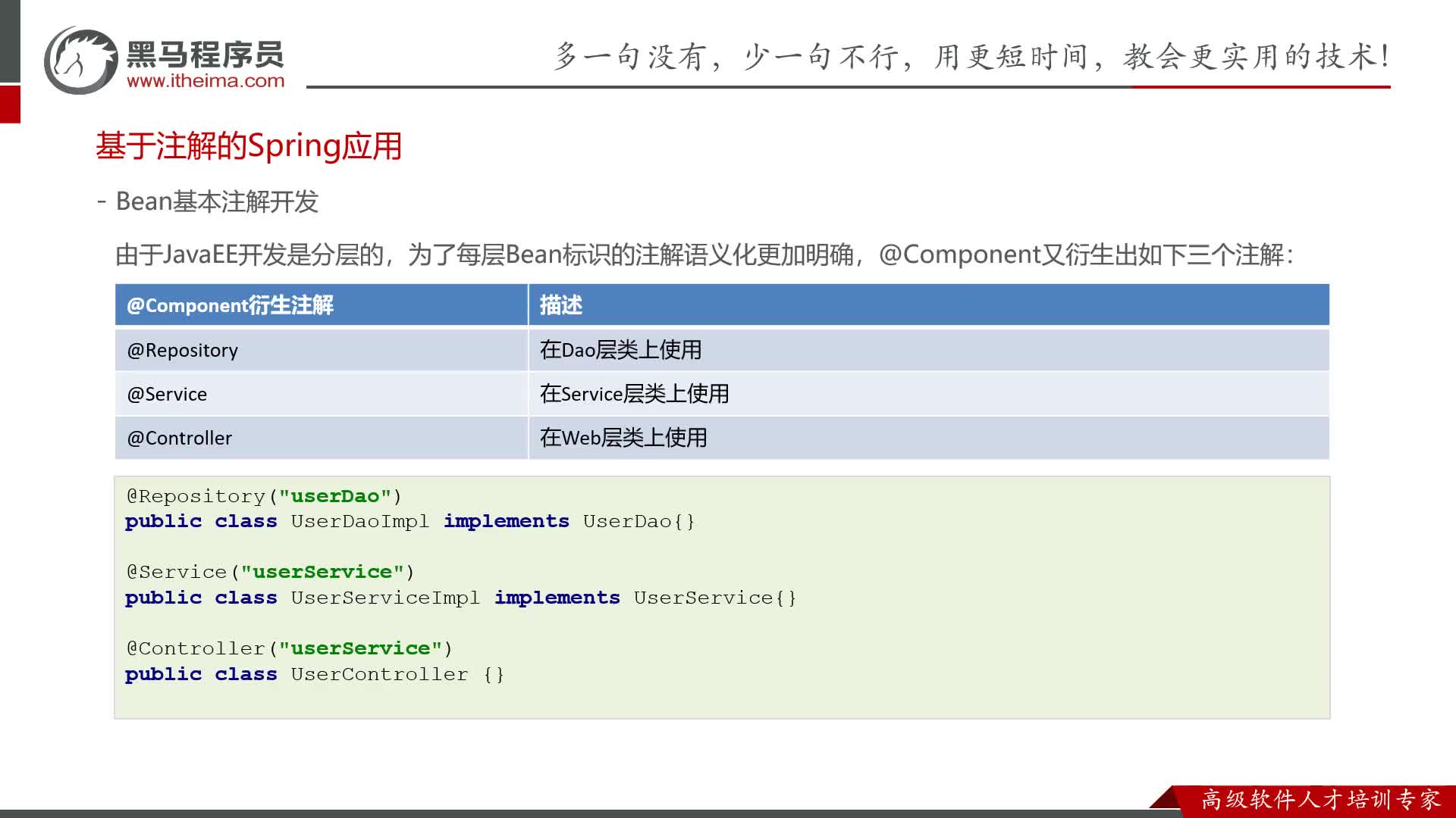 Spring零基礎入門到精通-80-@Component的三個衍生注解