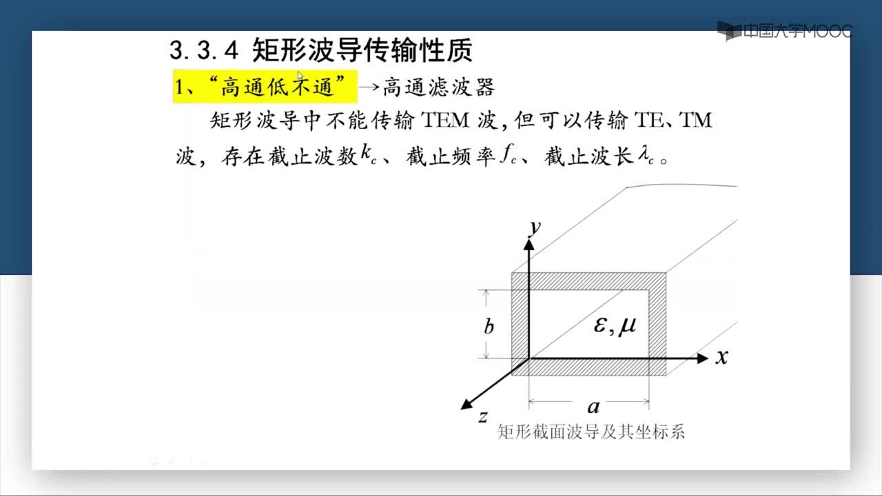 微波技術：第3-13講 矩形波導傳輸性質(1)#微波技術 