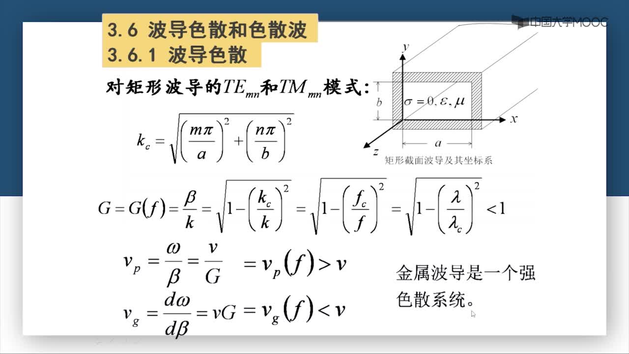 微波技術：第3-18講 波導色散和色散波(2)#微波技術 