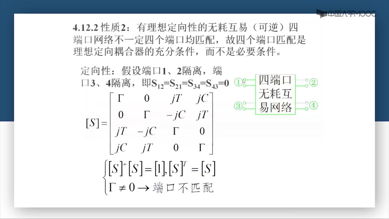 微波威廉希尔官方网站
：第4-30讲 无耗四端口网络性质(2)#微波威廉希尔官方网站
 