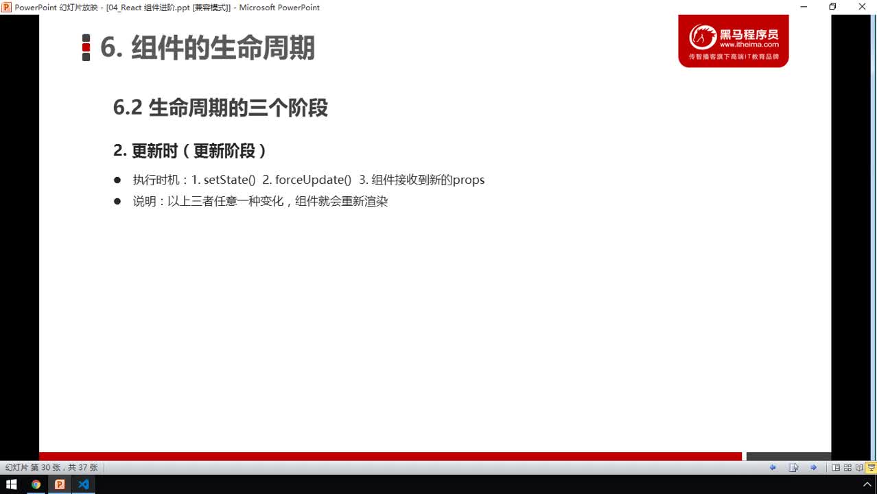 前端React框架-61-組件生命周期三階段（2更新時-2鉤子函數(shù)說明）
