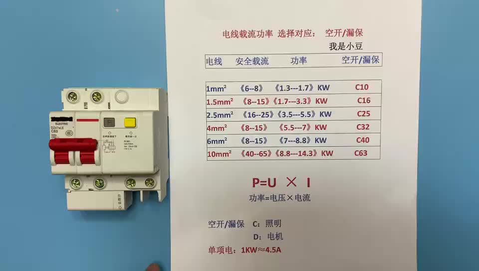 电工知识：如何根据导线选择空开？漏保？#硬声创作季 