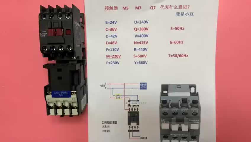 电工知识：交流接触器上面的，M5；M7；Q7代表什么意思？#硬声创作季 