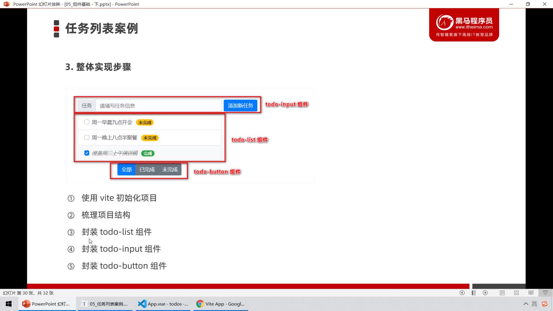 Web前端-Vue2+3入門到精通-21.創建并注冊TodoList組件#硬聲創作季 