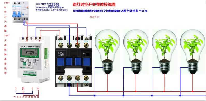 電工知識(shí)：時(shí)控開關(guān)使用方法，如何控制接觸器？實(shí)物圖講解