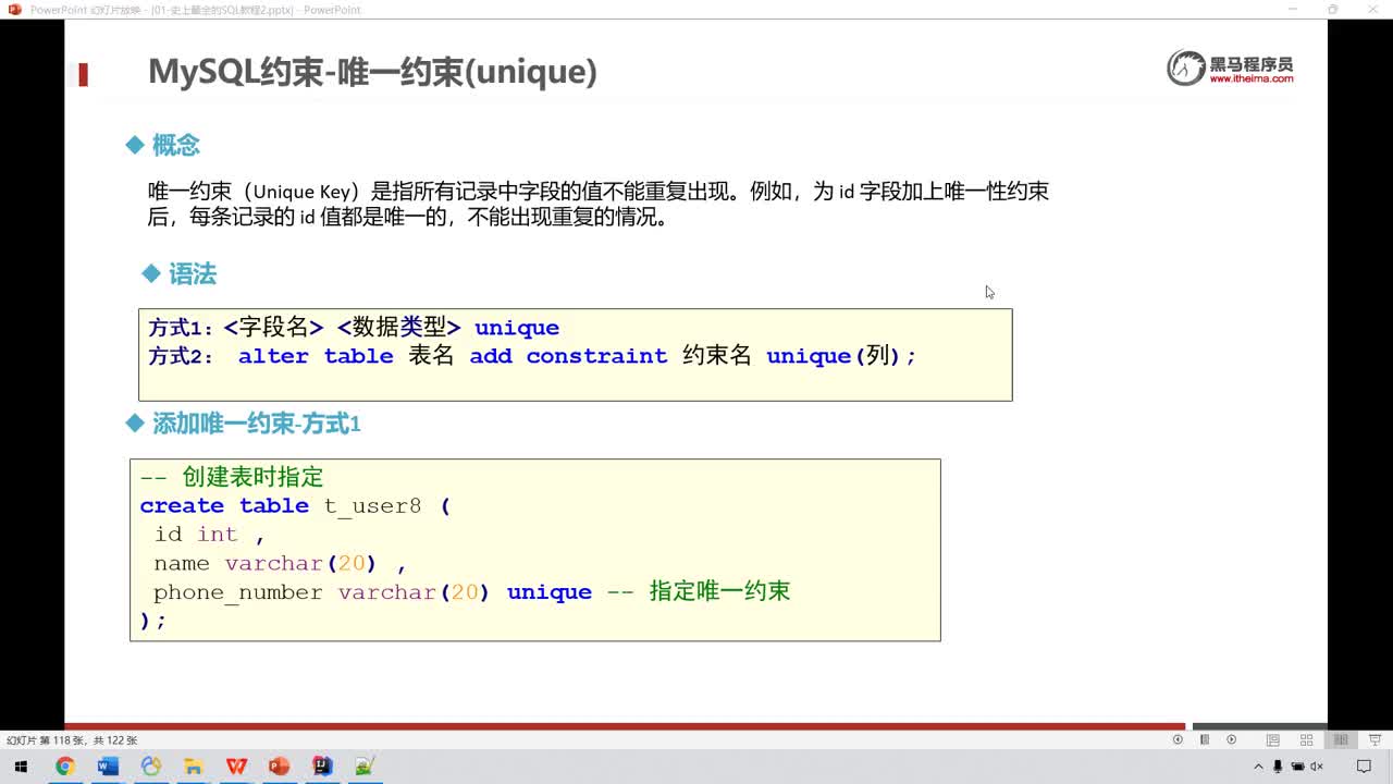 大數(shù)據(jù)MySQL8.0-35-MySQL約束-唯一約束