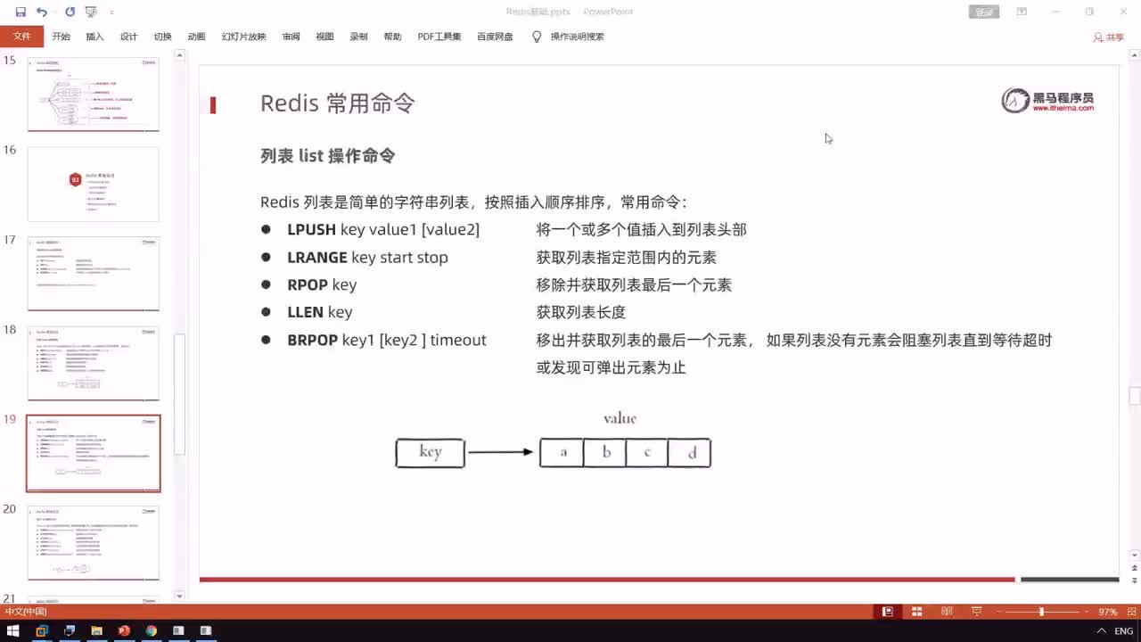 瑞吉外卖项目Redis-07-Redis常用命令_列表类型操