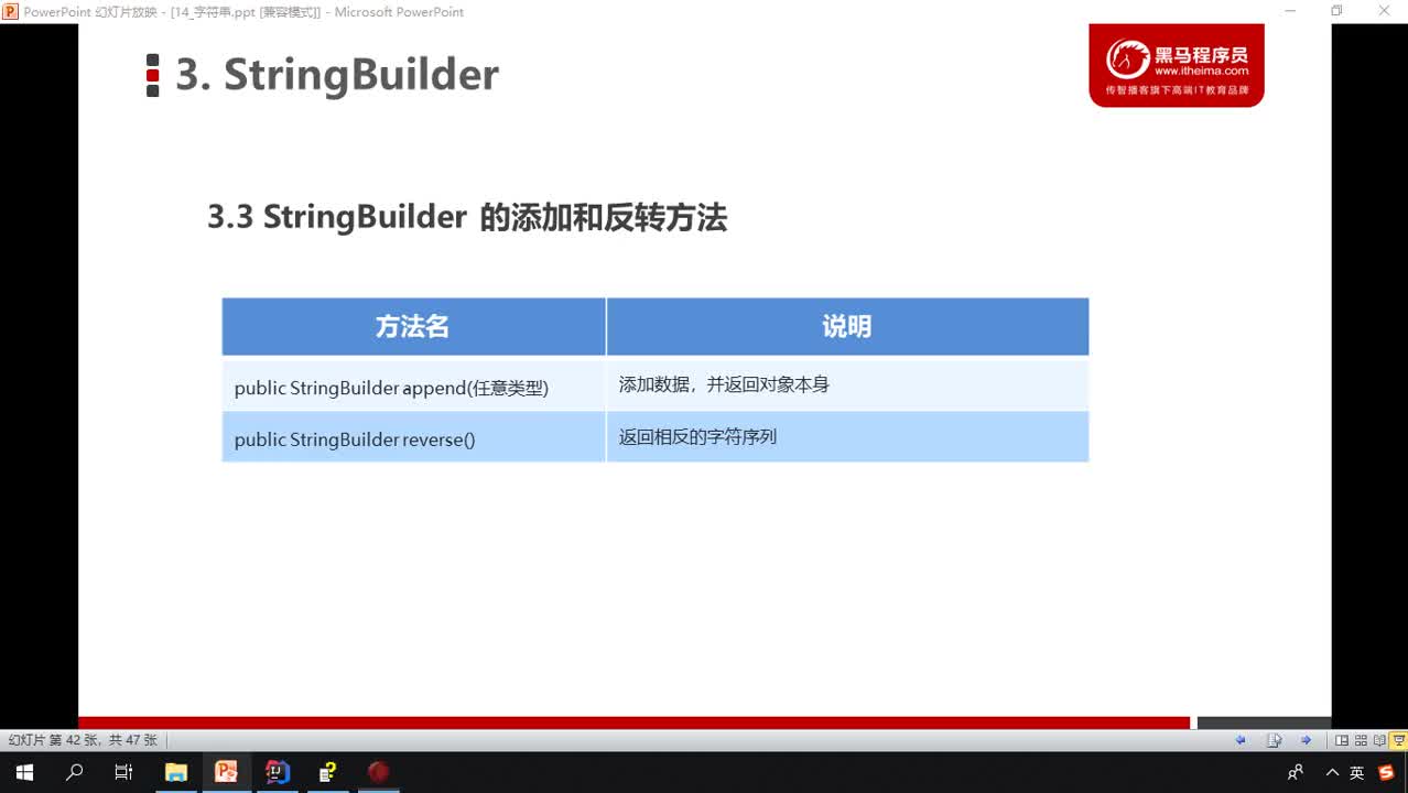 Java基礎教程Java入門到精通day8_129_StringBuilder添加和反轉