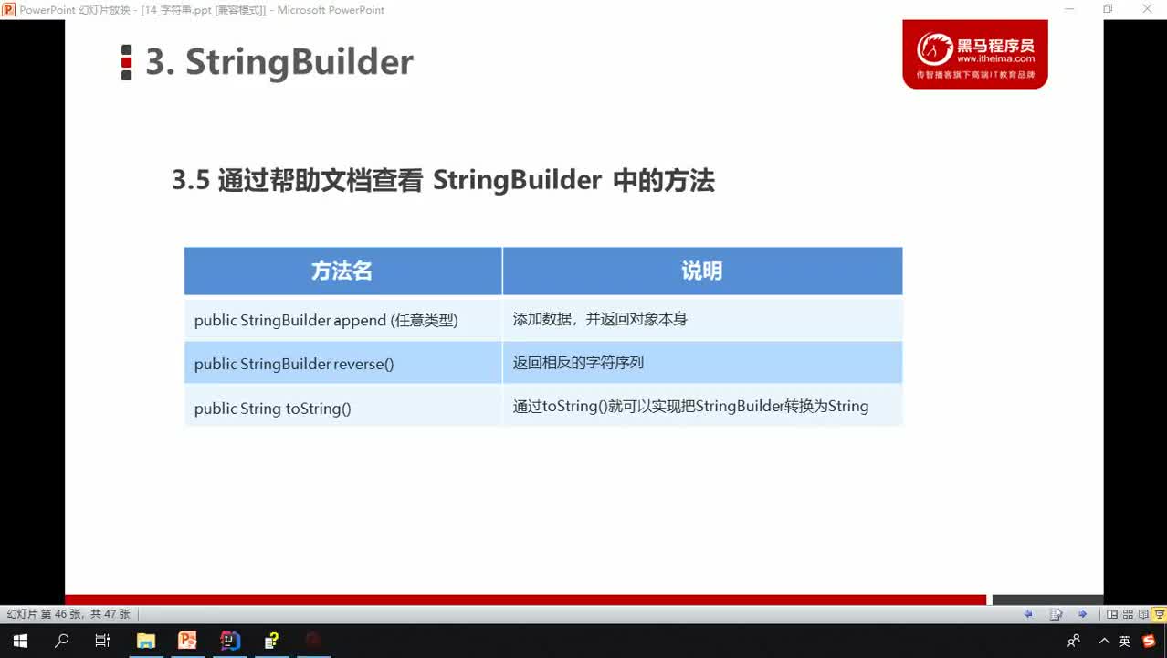 Java教程Java入門到精通day8_133_幫助文檔查看StringBuilder方法