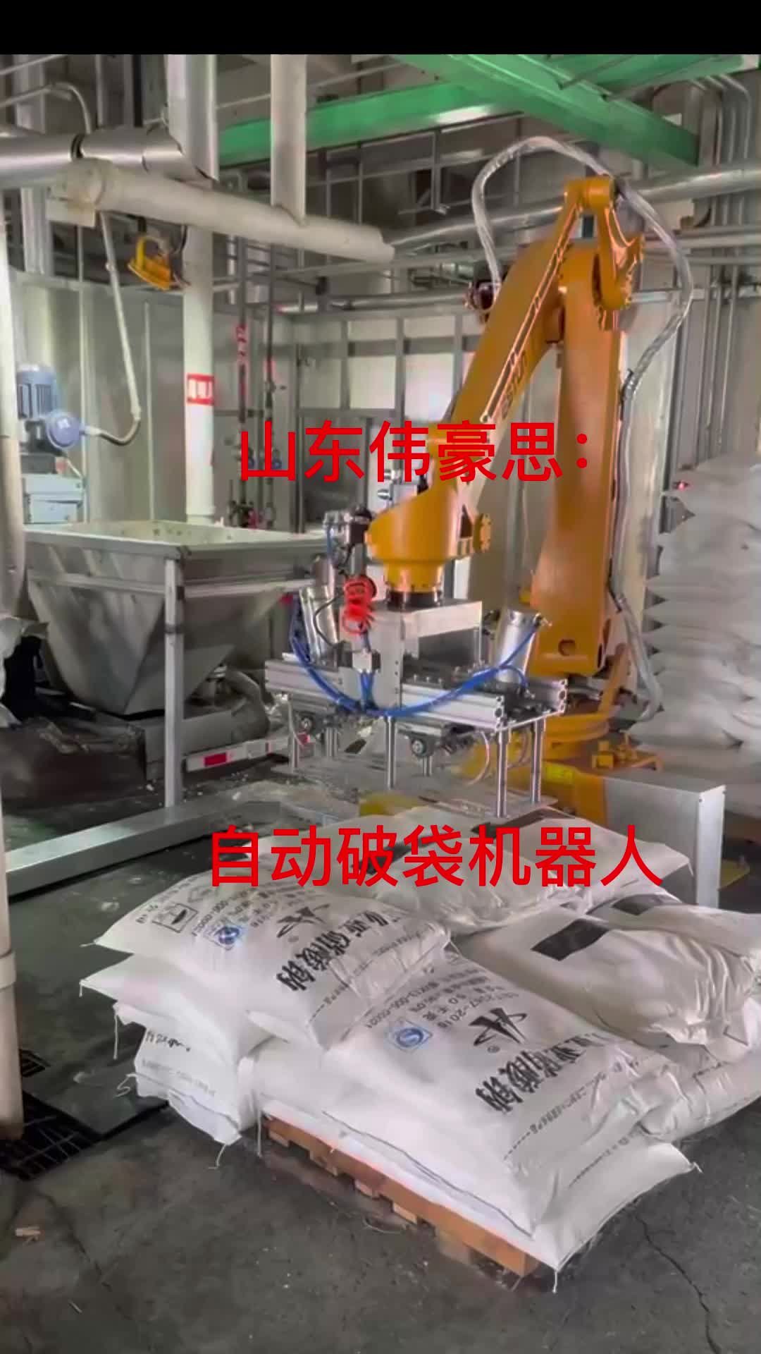片堿機械手自動破袋機，25KG袋全自動拆包設備
