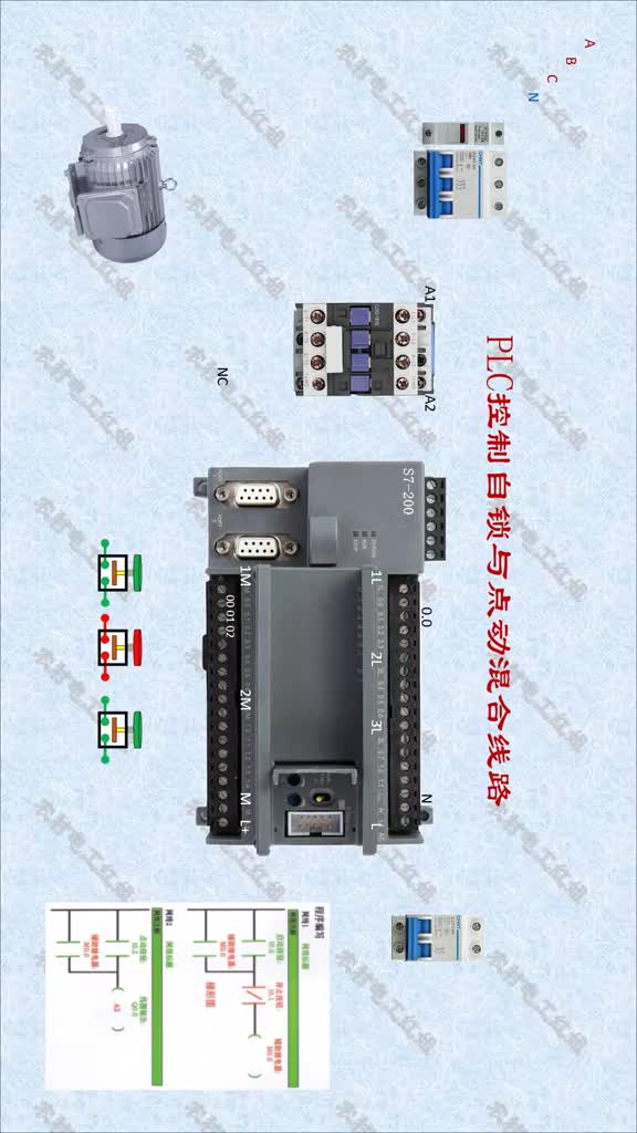 PLC控制電動(dòng)機(jī)點(diǎn)動(dòng)與自鎖線路接線方法介紹 #零基礎(chǔ)學(xué)電工 #plc #電工知識(shí) #硬聲創(chuàng)作季 