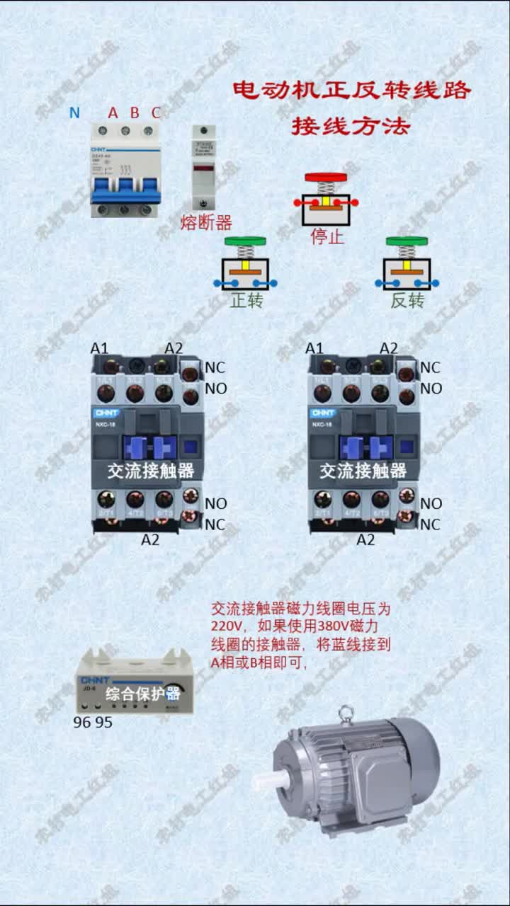 #電工知識 #電工接線 #電動機正反轉 電動機正反轉互鎖控制線路接線方法#硬聲創作季 