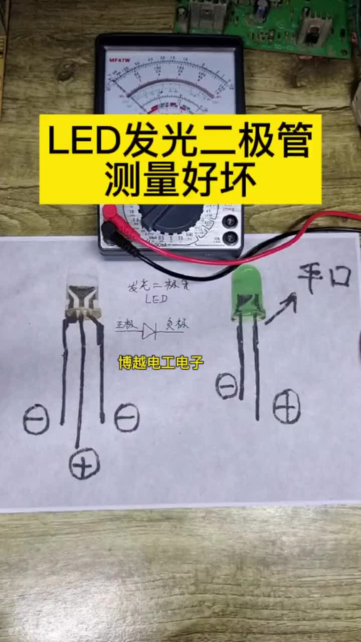 萬用表測量發光二極管，萬用表測量LED燈#電子技術 #電工知識 #硬聲創作季 