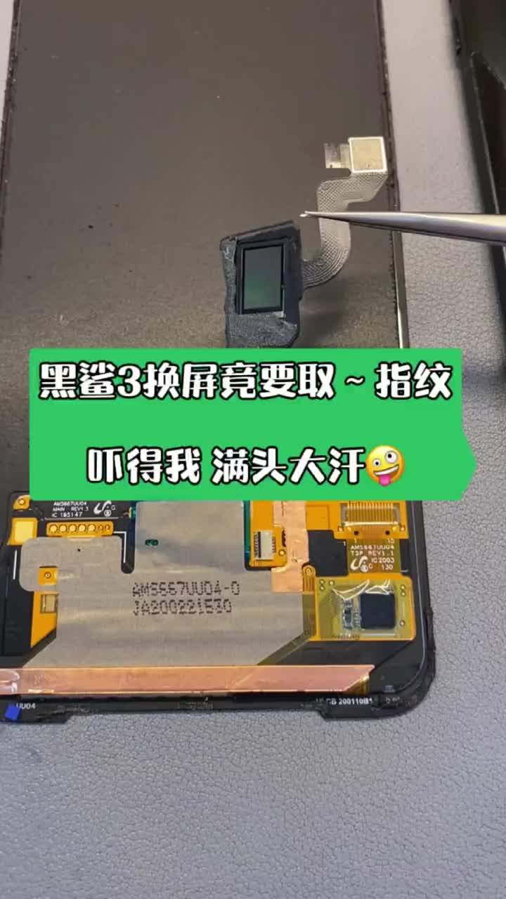 手机换屏直接扣下来就可以了嘛？这台简简单单换屏的黑鲨3竟还要拆指纹……大意了大意了#手机维修 #硬声创作季 