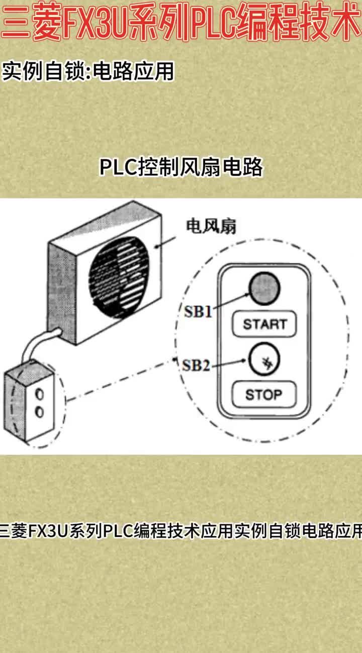三菱FX3U系列PLC编程技术。应用实例：自锁电路应用