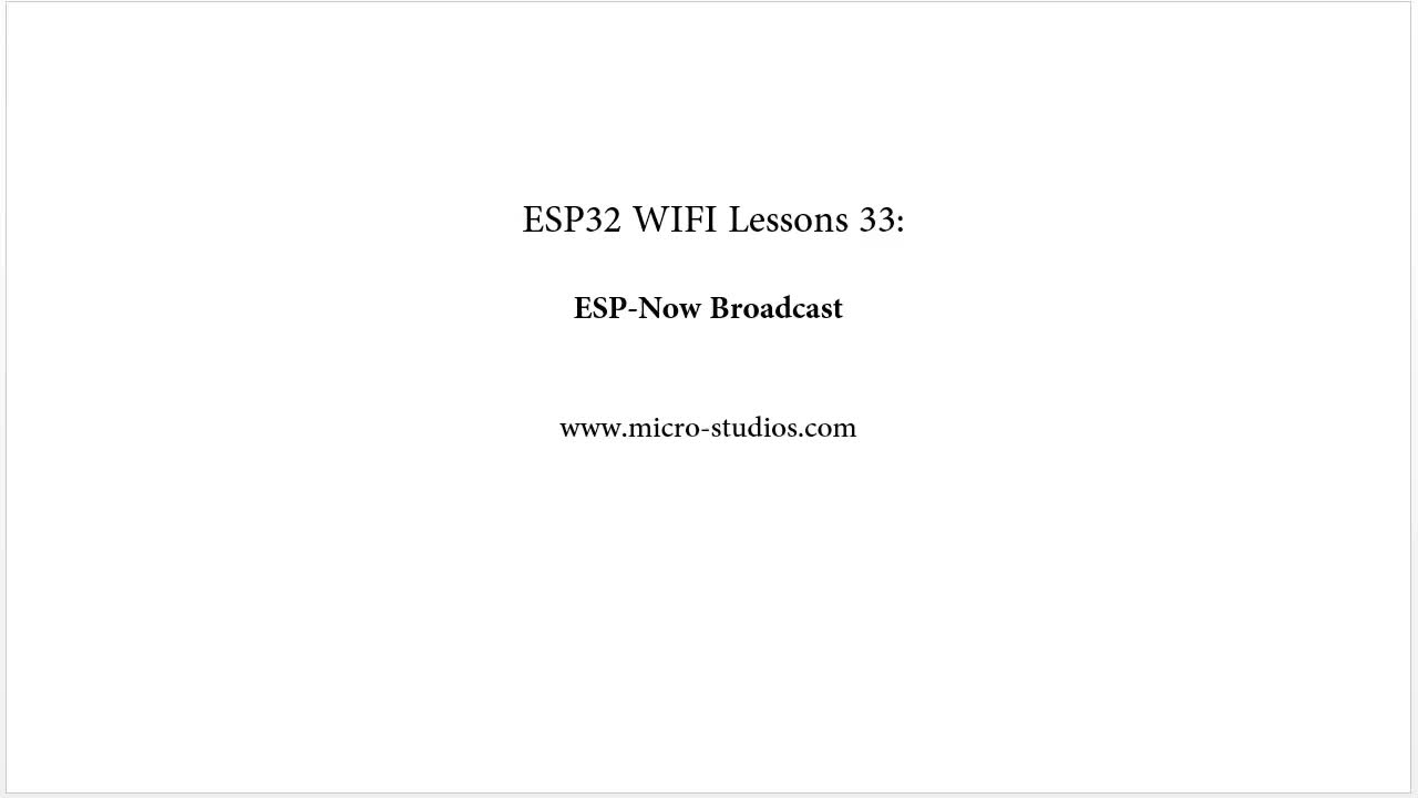 ESP32 WIFI教程三十三: ESP-Now广播数据