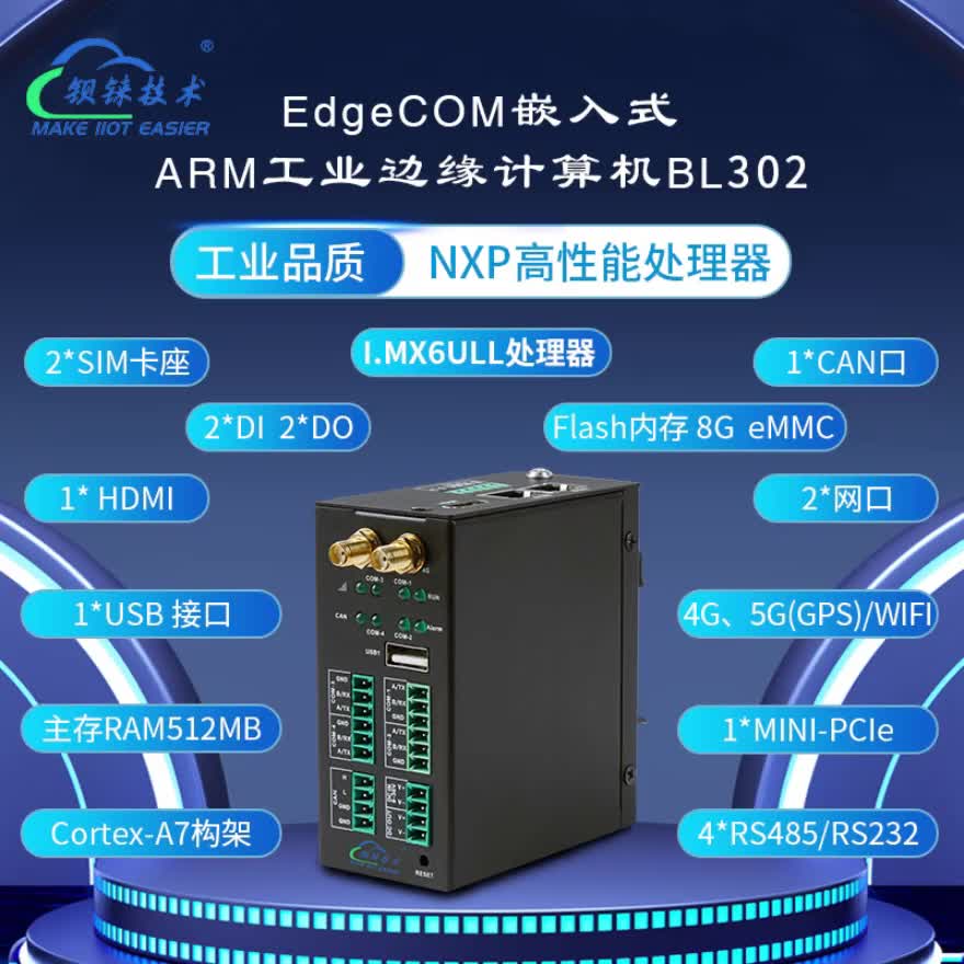 自带DI/D0/RS485/CAN/HDMI智能建筑能效管理linux工业计算机